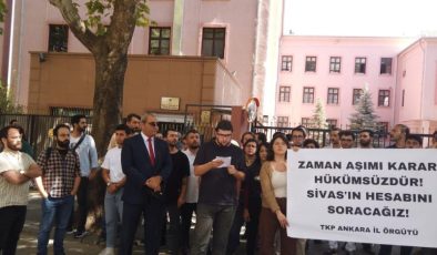 TKP, Sivas davasının düşürülmesini Adalet Bakanlığı önünde protesto etti