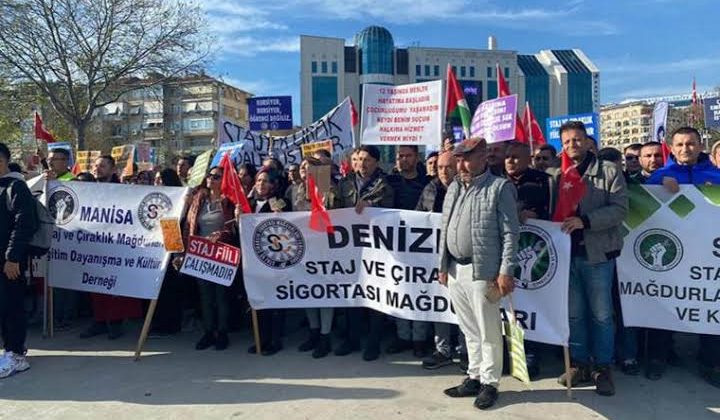 Staj ve çıraklık mağdurları Kartal’da miting yaptı