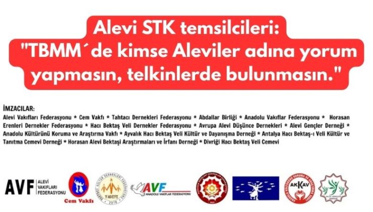 Alevi derneklerinden ortak açıklama: Uygun bulmuyoruz!